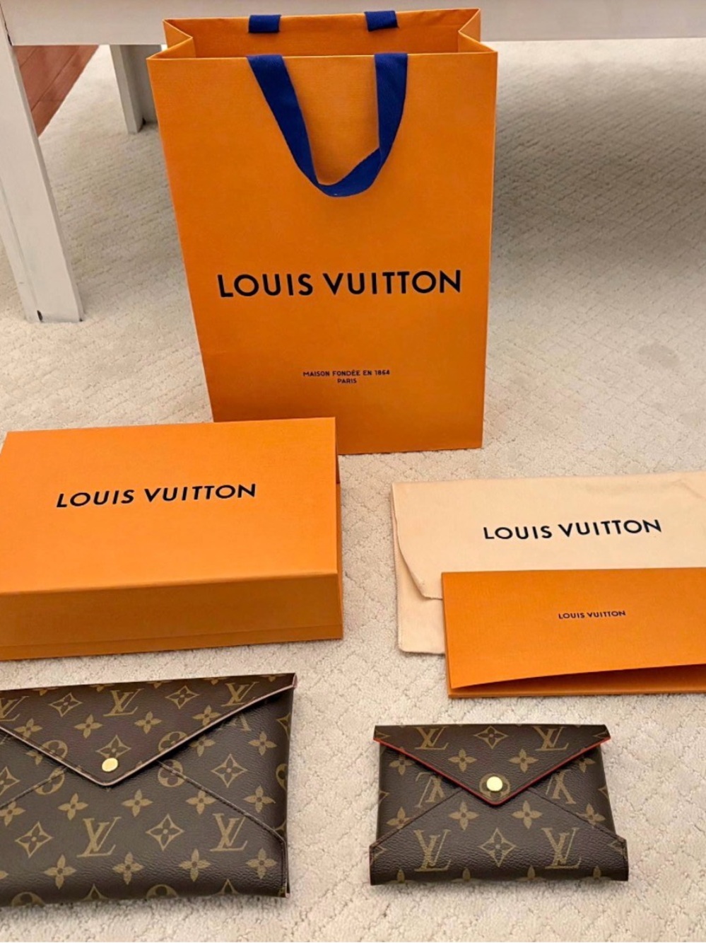 BNIB Louis Vuitton Monogram Kirigami Large and Medium Pouch Set